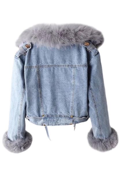 Luxe Denim Fur Trim Jacket - Undeniably LUXE