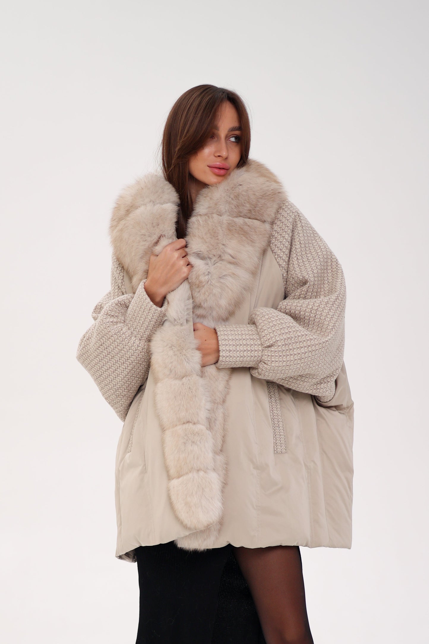 Polar Fox Boucle Down Coat