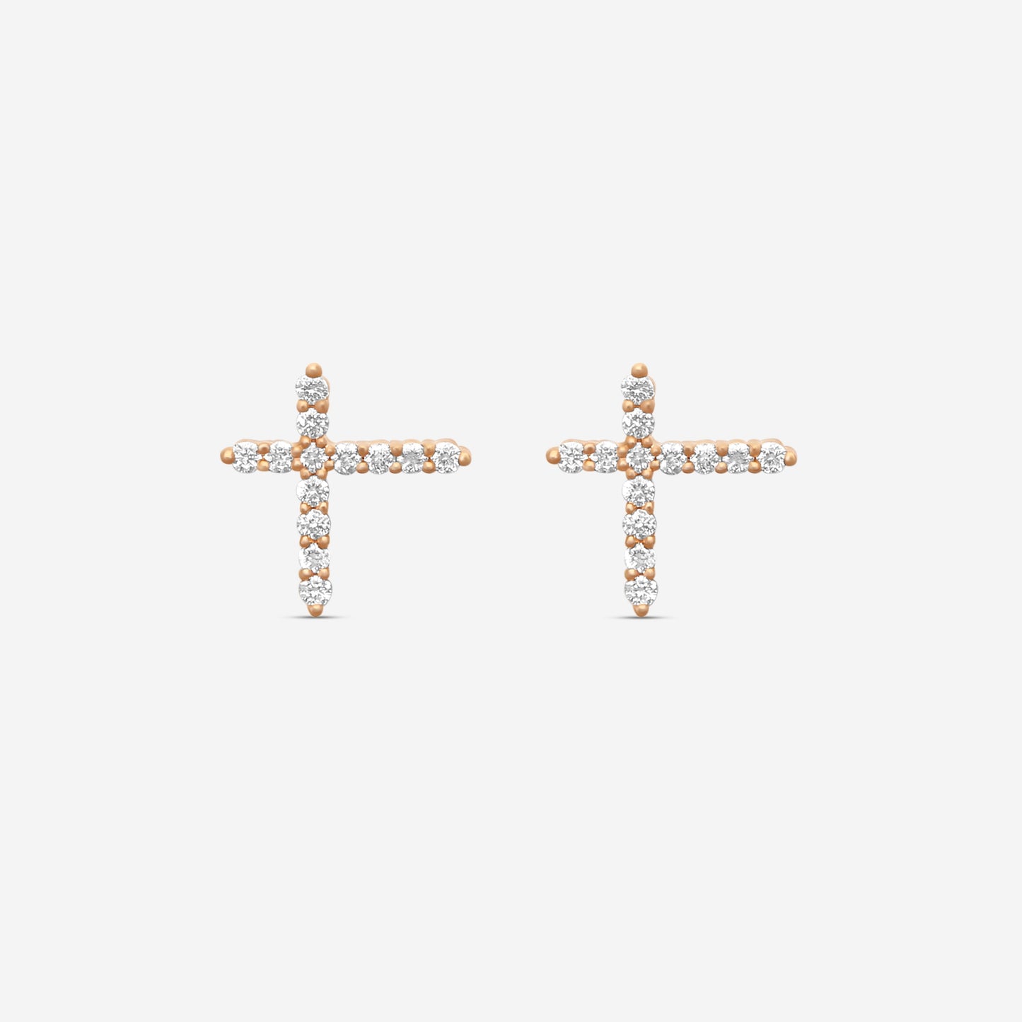 Memoire - 18K Rose Gold Luna Intercross Diamond Earrings (approx 1.7 gr / DIA .21 ct.twd) - FECS135-RG