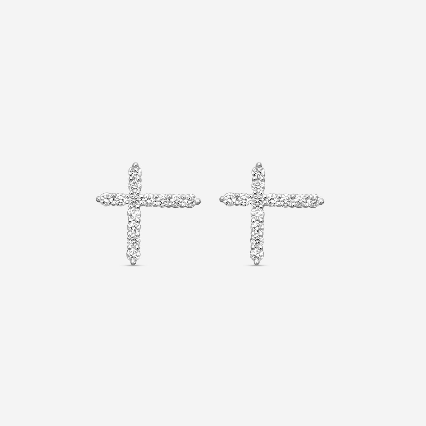 MEMOIRE - 18K WG Luna Intercross Diamond Earrings  (Approx.1.7gr./ DIA: .21ct.twd.) - FECS135-WG