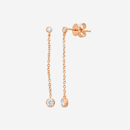 MEMOIRE - 18K RG Cascade Drop Earrings  (Approx.1.5gr./ DIA: .29ct.twd.) - FEZY101-RG
SIZE / Drop:35mm