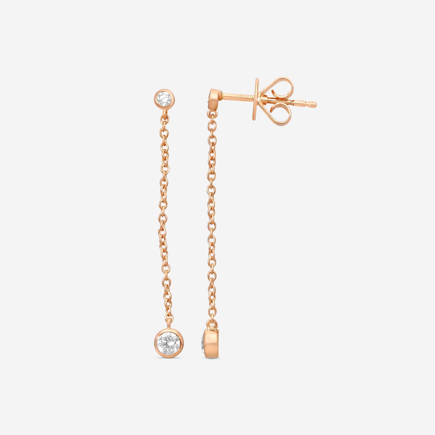 MEMOIRE - 18K RG Cascade Drop Earrings  (Approx.1.5gr./ DIA: .29ct.twd.) - FEZY101-RG
SIZE / Drop:35mm