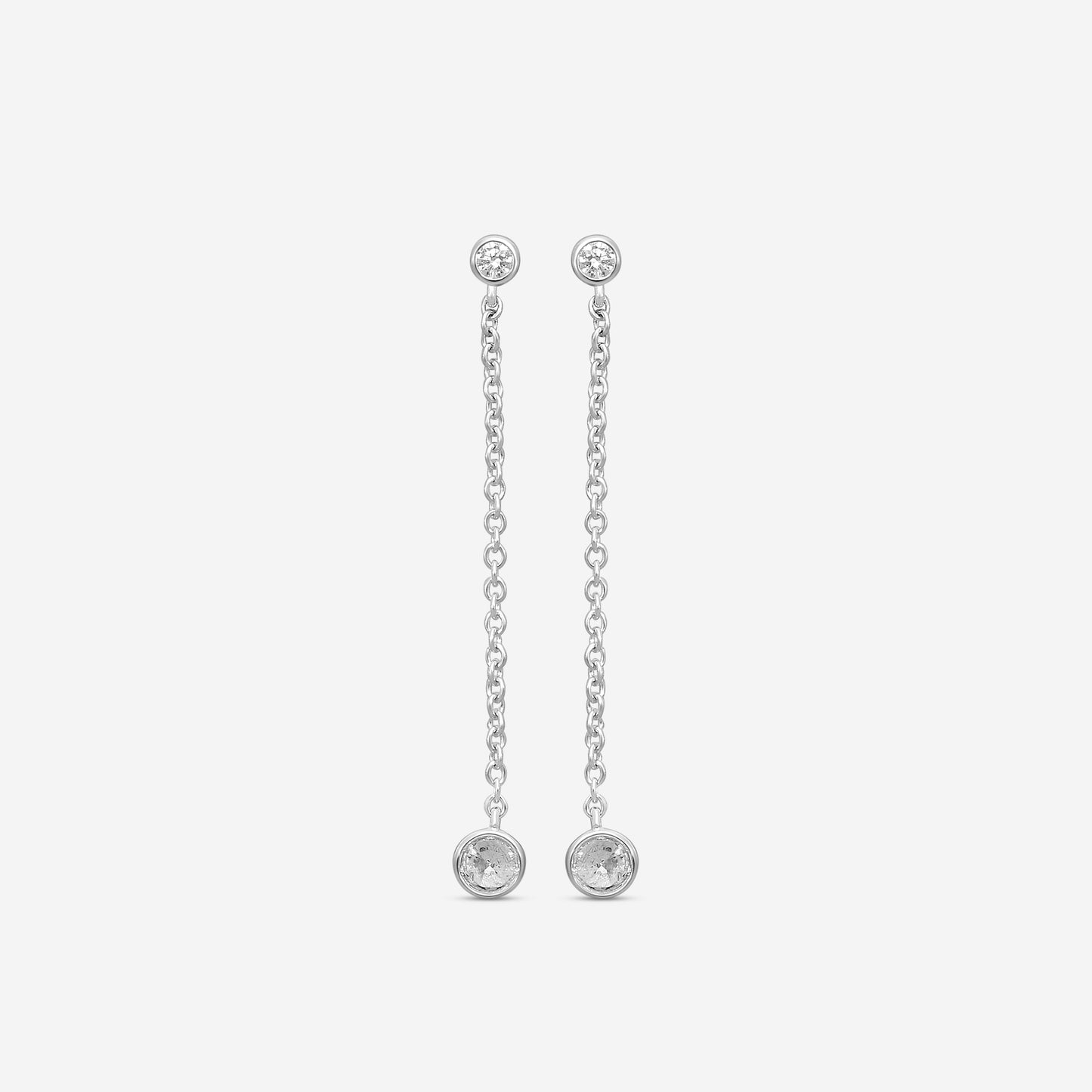 MEMOIRE - 18K WG Cascade Drop Earrings  (Approx.1.5gr./ DIA: .29ct.twd.) - FEZY101-WG
SIZE / Drop:35mm