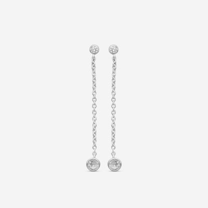 MEMOIRE - 18K WG Cascade Drop Earrings  (Approx.1.5gr./ DIA: .29ct.twd.) - FEZY101-WG
SIZE / Drop:35mm