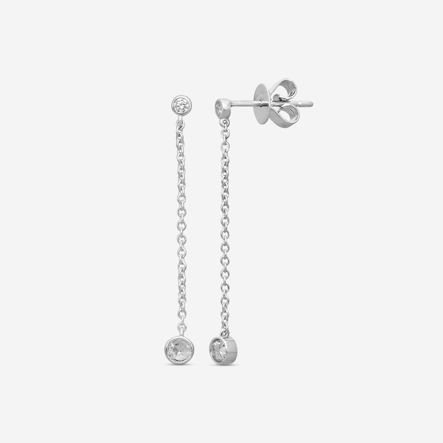MEMOIRE - 18K WG Cascade Drop Earrings  (Approx.1.5gr./ DIA: .29ct.twd.) - FEZY101-WG
SIZE / Drop:35mm