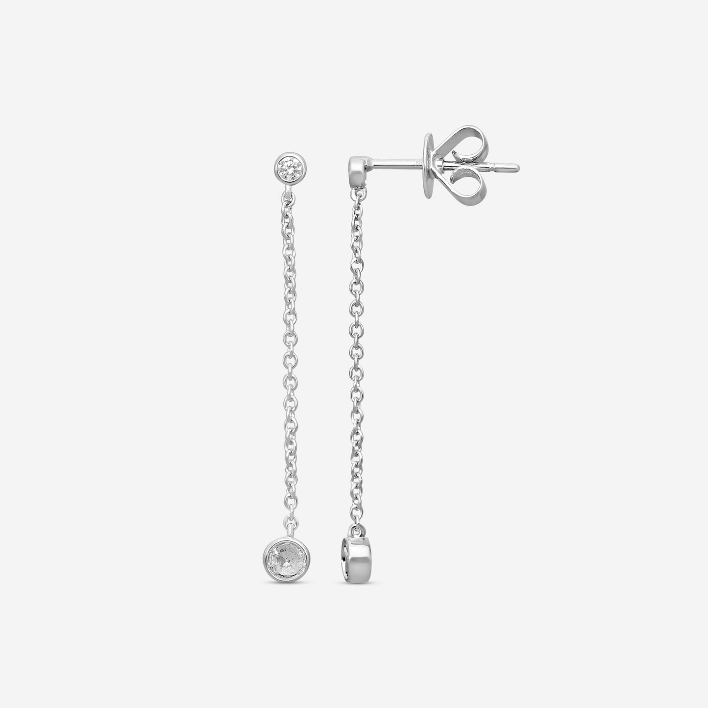 MEMOIRE - 18K WG Cascade Drop Earrings  (Approx.1.5gr./ DIA: .29ct.twd.) - FEZY101-WG
SIZE / Drop:35mm