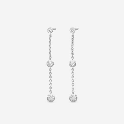 MEMOIRE - 18K WG Cascade Drop Earrings  (Approx.1.8gr./ DIA: .DIA: .ct.twd.) - FEZY102-WG
SIZE / Drop:34mm