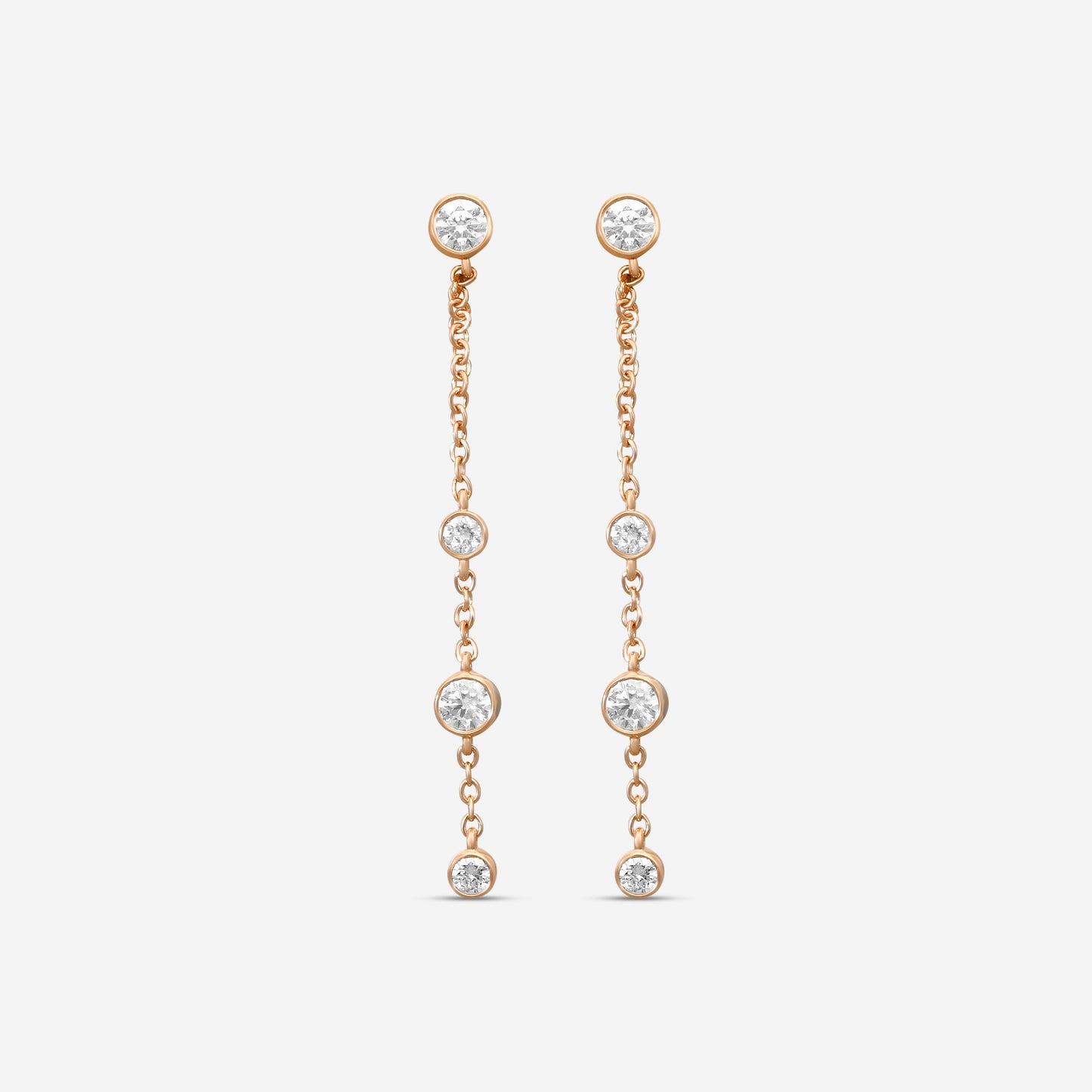 MEMOIRE - 18K RG Cascade Drop Earrings (Approx.1.8gr./ DIA: .46ct.twd.) - FEZY104-RG
SIZE / Drop:40mm