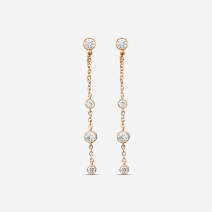 MEMOIRE - 18K RG Cascade Drop Earrings (Approx.1.8gr./ DIA: .46ct.twd.) - FEZY104-RG
SIZE / Drop:40mm