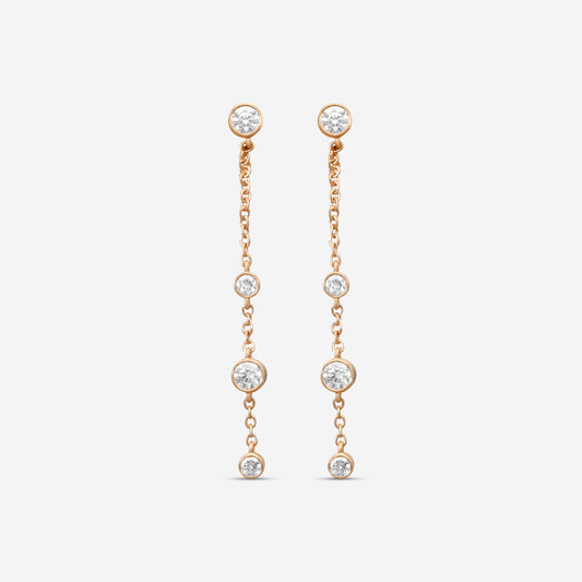 MEMOIRE - 18K RG Cascade Drop Earrings (Approx.1.8gr./ DIA: .46ct.twd.) - FEZY104-RG
SIZE / Drop:40mm