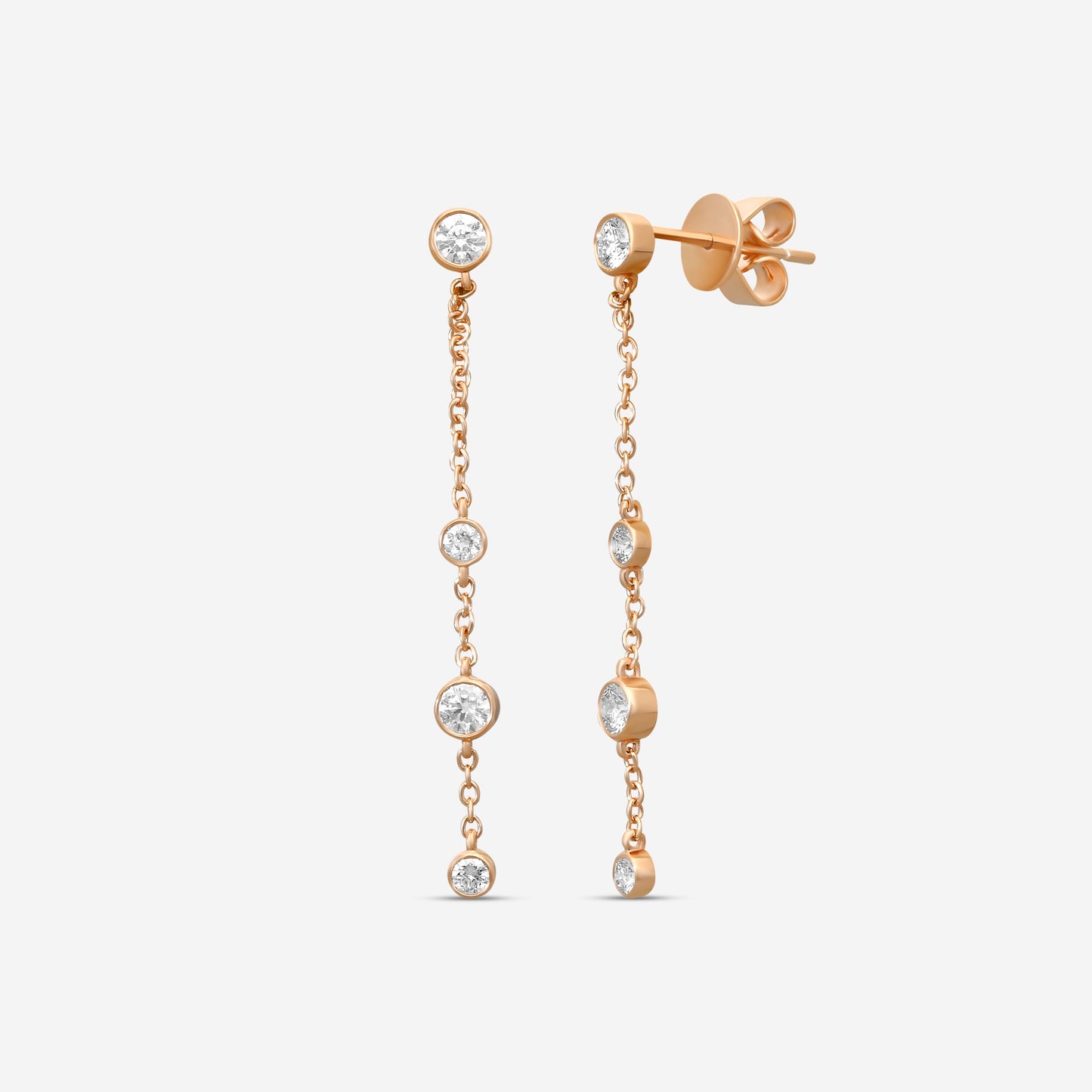 MEMOIRE - 18K RG Cascade Drop Earrings (Approx.1.8gr./ DIA: .46ct.twd.) - FEZY104-RG
SIZE / Drop:40mm