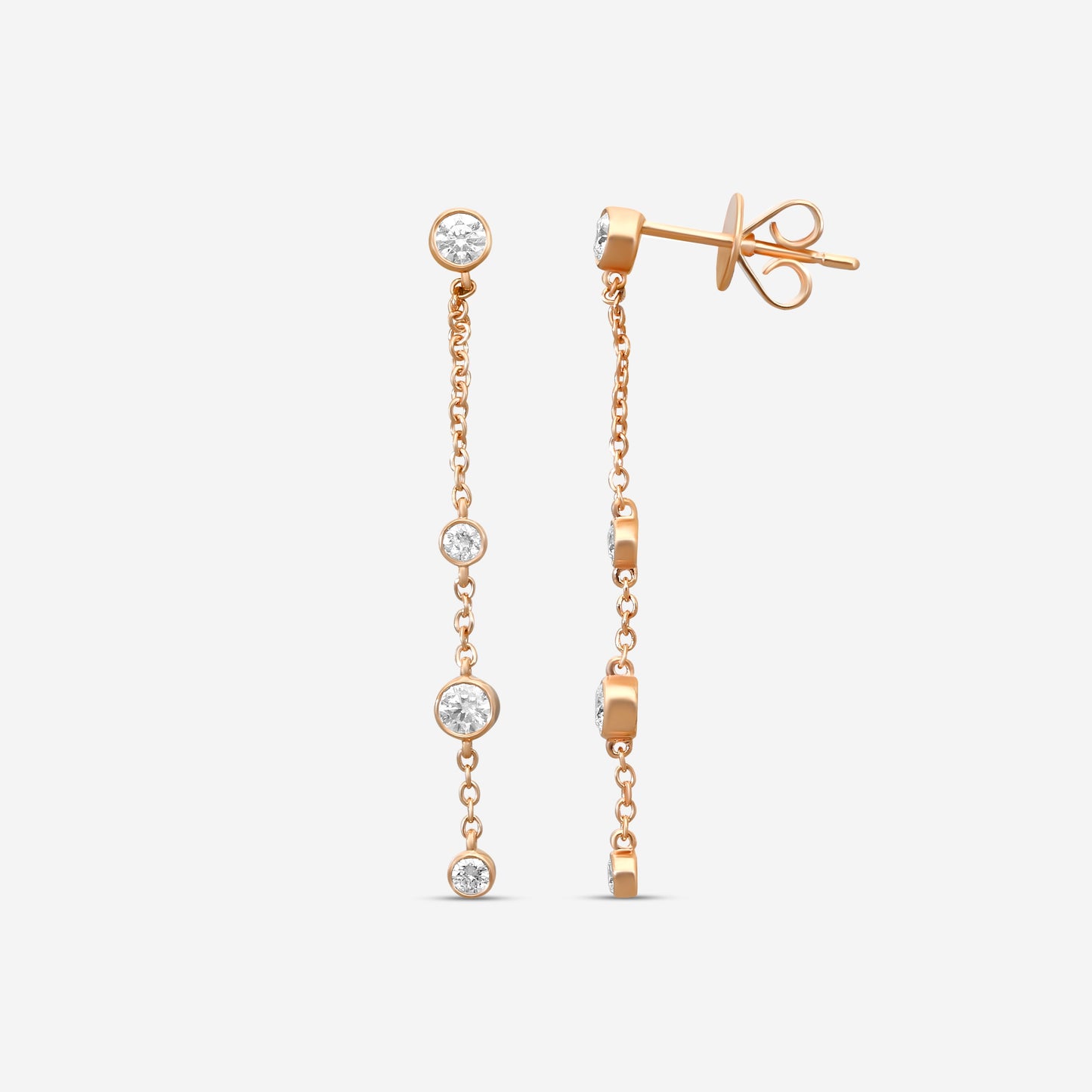 MEMOIRE - 18K RG Cascade Drop Earrings (Approx.1.8gr./ DIA: .46ct.twd.) - FEZY104-RG
SIZE / Drop:40mm