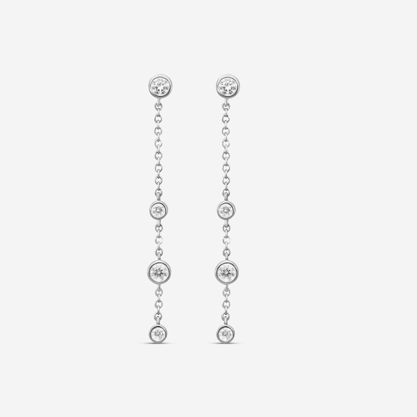 MEMOIRE - 18K WG Cascade Drop Earrings (Approx.1.8gr./ DIA: .46ct.twd.) - FEZY104-WG
SIZE / Drop:40mm