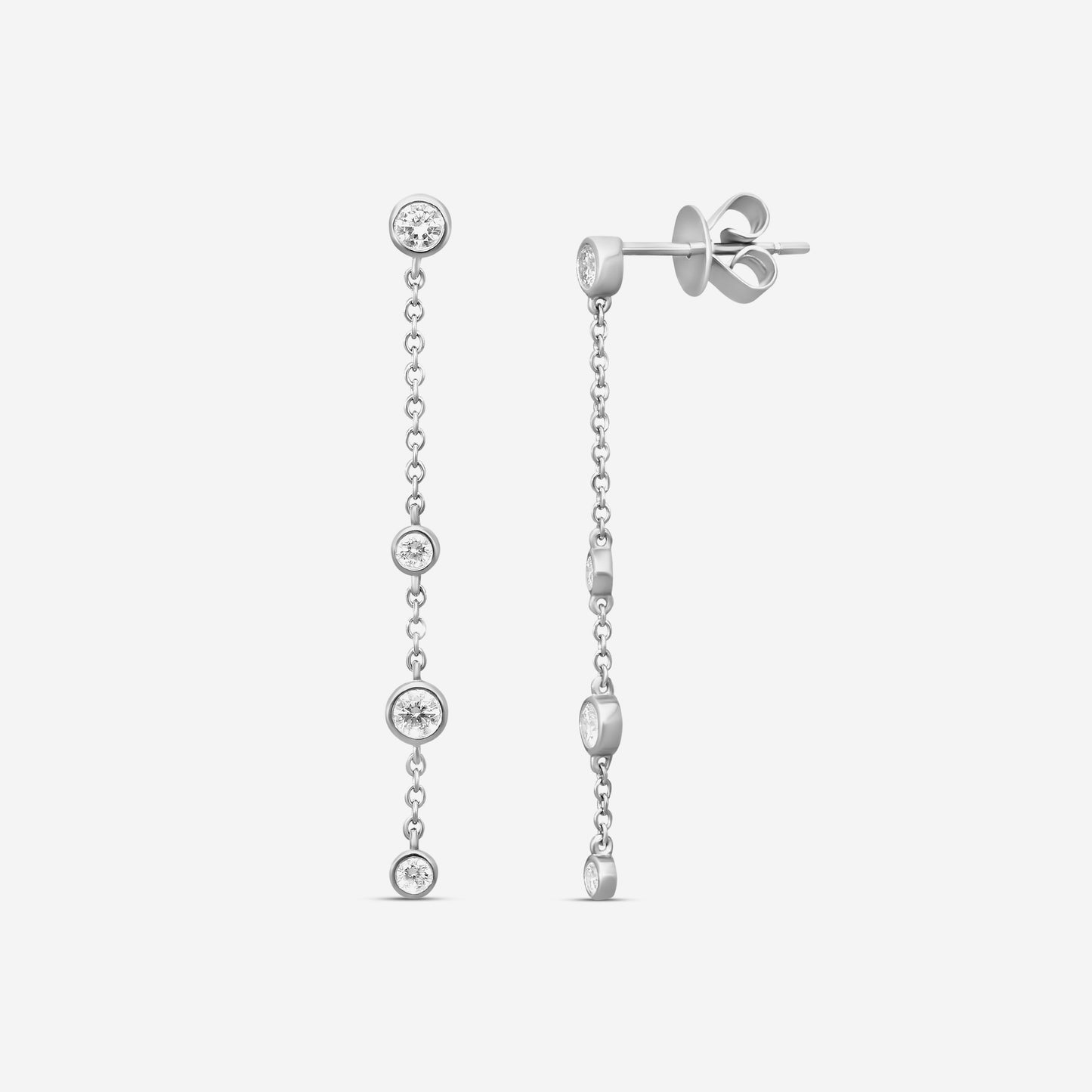 MEMOIRE - 18K WG Cascade Drop Earrings (Approx.1.8gr./ DIA: .46ct.twd.) - FEZY104-WG
SIZE / Drop:40mm