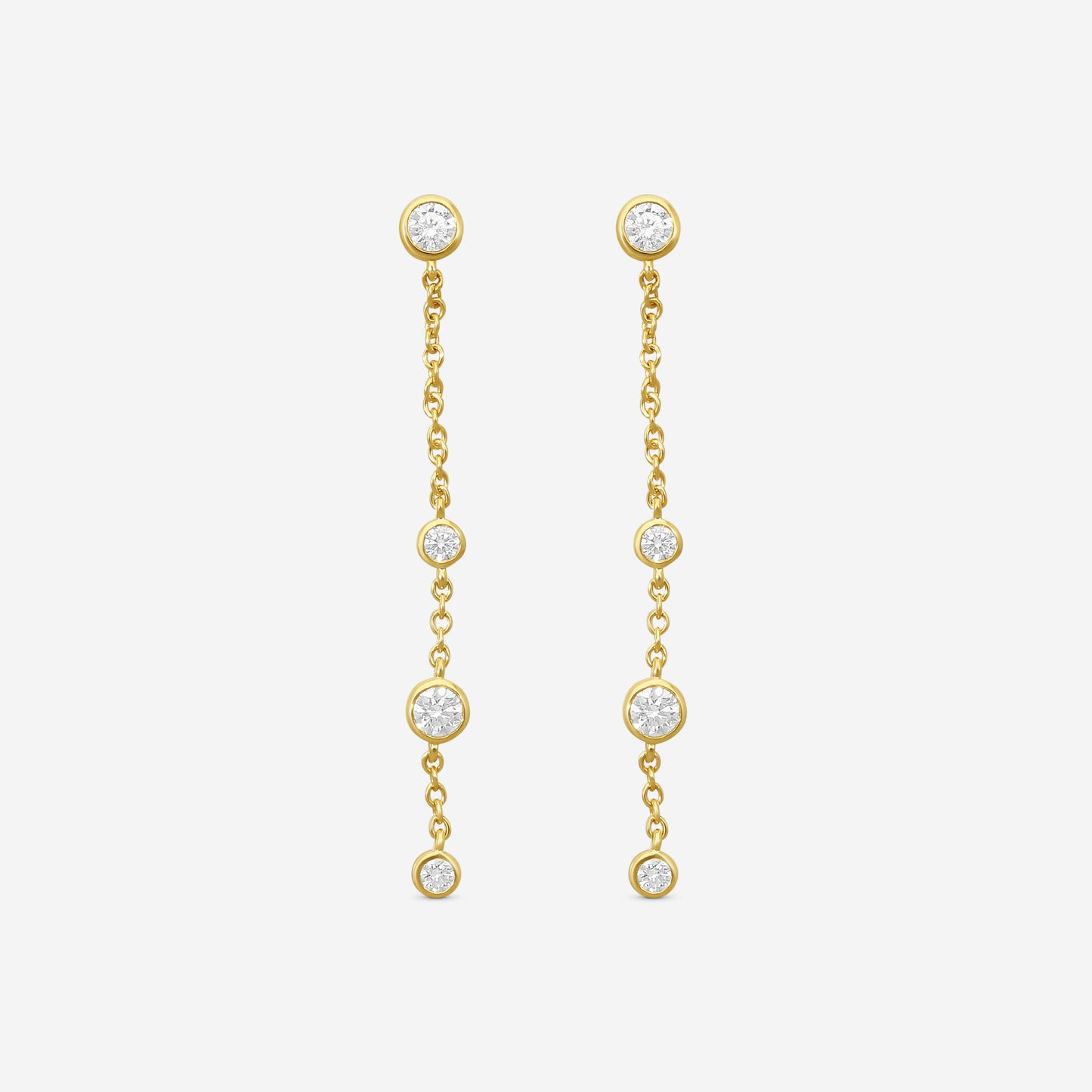 MEMOIRE - 18K YG Cascade Drop Earrings (Approx.1.8gr./ DIA: .46ct.twd.) - FEZY104-YG
SIZE / Drop:40mm