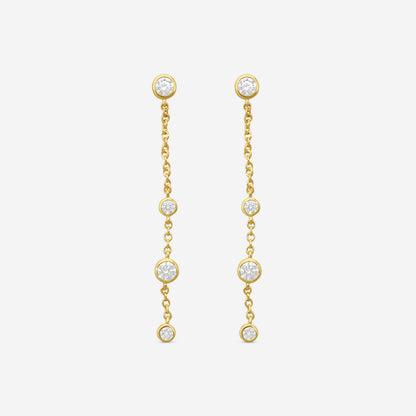 MEMOIRE - 18K YG Cascade Drop Earrings (Approx.1.8gr./ DIA: .46ct.twd.) - FEZY104-YG
SIZE / Drop:40mm