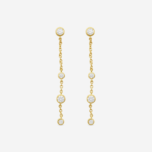 MEMOIRE - 18K YG Cascade Drop Earrings (Approx.1.8gr./ DIA: .46ct.twd.) - FEZY104-YG
SIZE / Drop:40mm