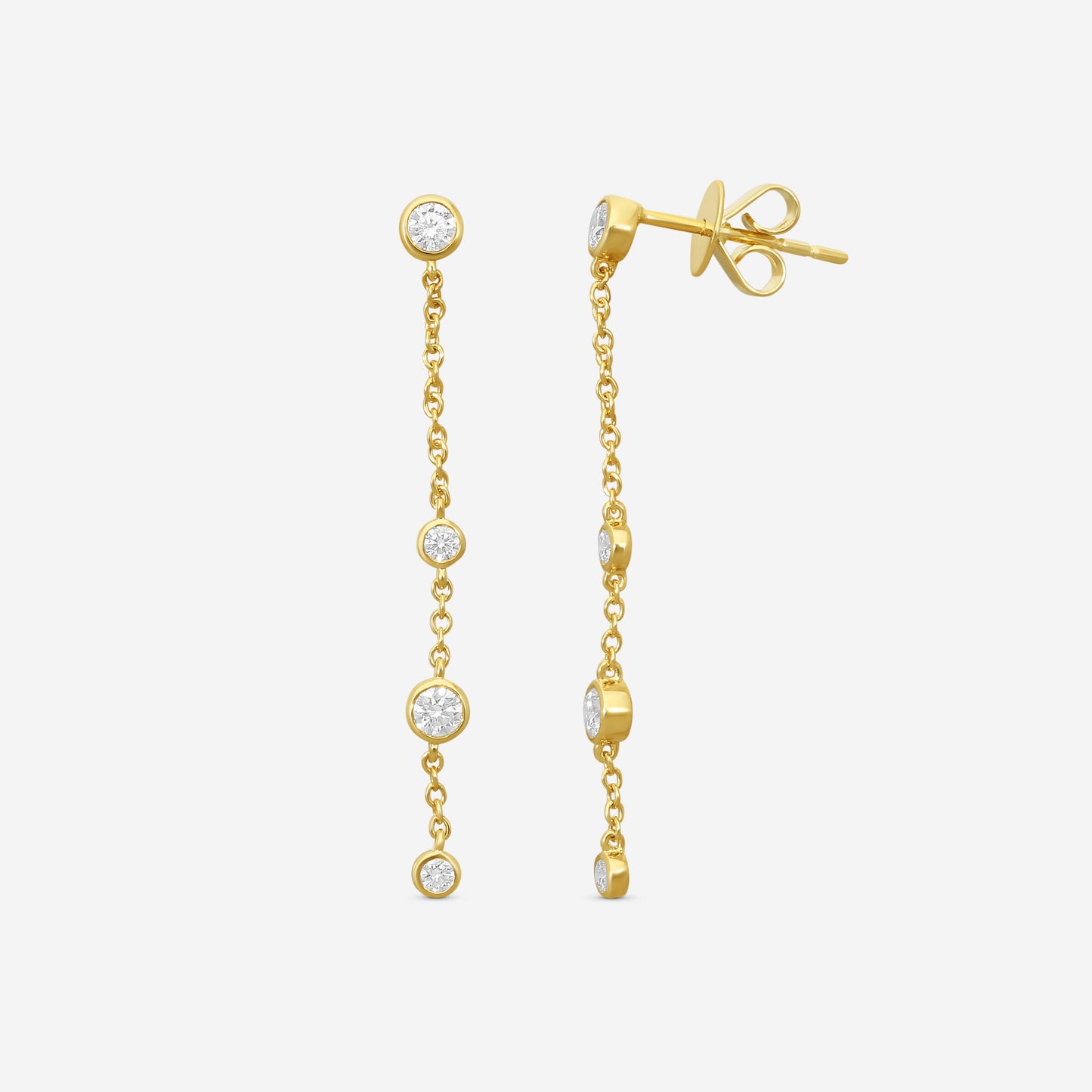 MEMOIRE - 18K YG Cascade Drop Earrings (Approx.1.8gr./ DIA: .46ct.twd.) - FEZY104-YG
SIZE / Drop:40mm