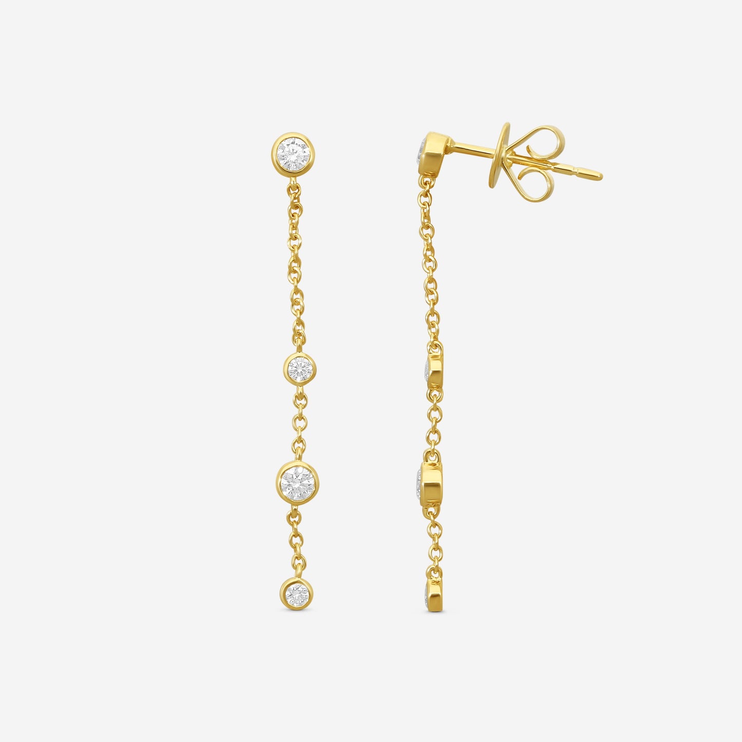 MEMOIRE - 18K YG Cascade Drop Earrings (Approx.1.8gr./ DIA: .46ct.twd.) - FEZY104-YG
SIZE / Drop:40mm