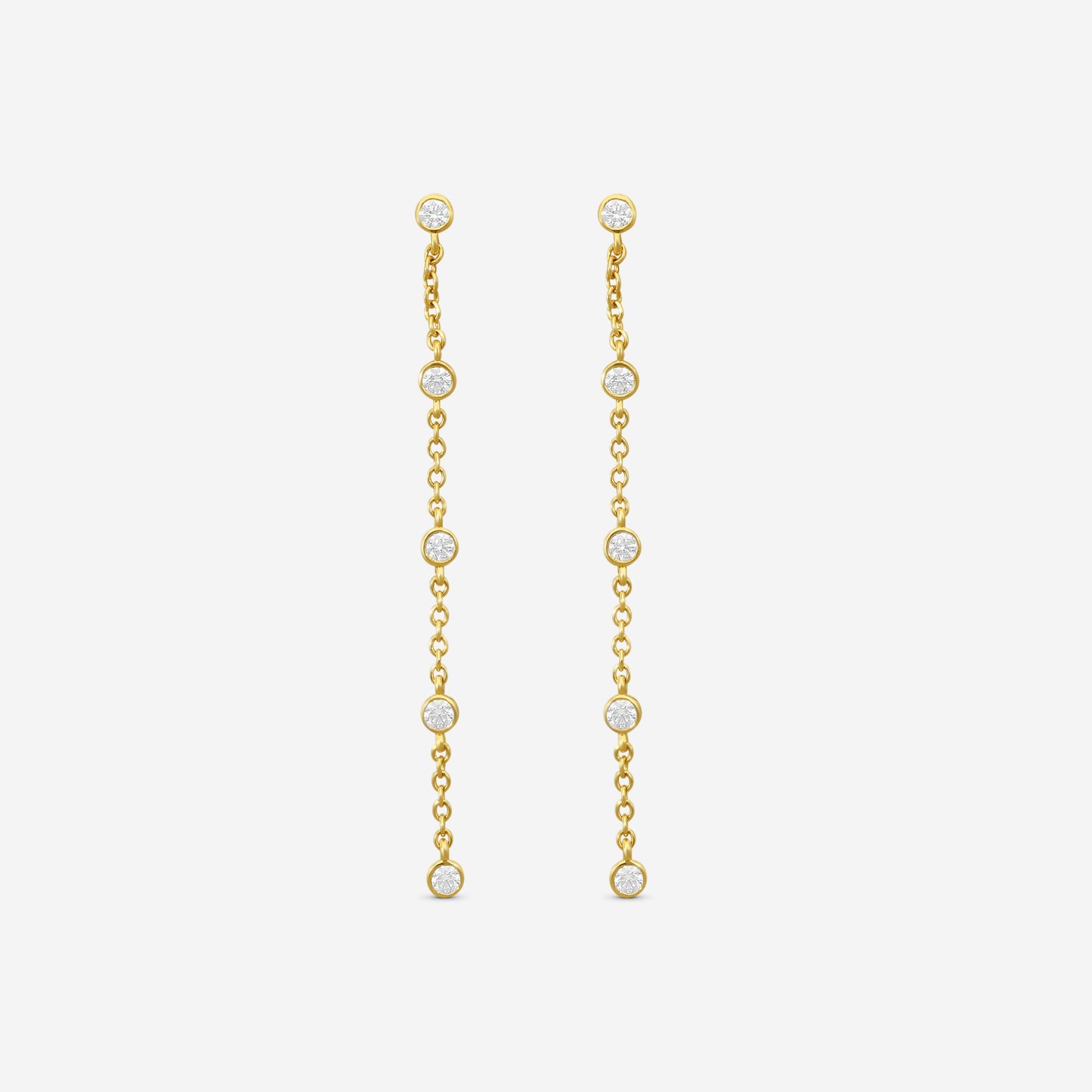 MEMOIRE - 18K YG Cascade Drop Earrings (Approx.1.7gr./ DIA: .23ct.twd.) - FEZY105-YG
SIZE / Drop:45mm