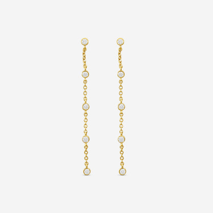 MEMOIRE - 18K YG Cascade Drop Earrings (Approx.1.7gr./ DIA: .23ct.twd.) - FEZY105-YG
SIZE / Drop:45mm