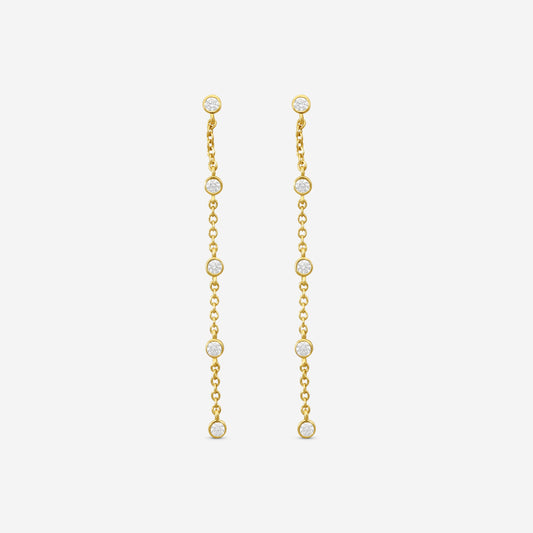 MEMOIRE - 18K YG Cascade Drop Earrings (Approx.1.7gr./ DIA: .23ct.twd.) - FEZY105-YG
SIZE / Drop:45mm