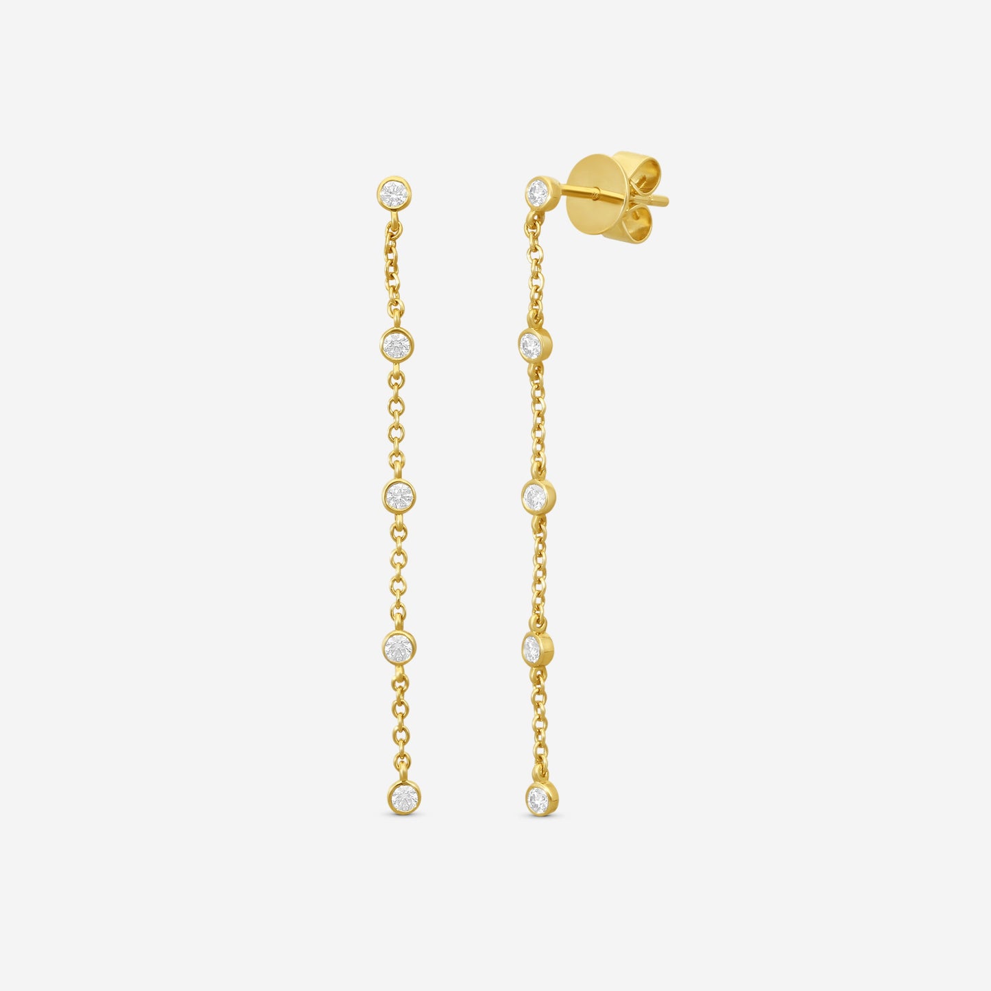 MEMOIRE - 18K YG Cascade Drop Earrings (Approx.1.7gr./ DIA: .23ct.twd.) - FEZY105-YG
SIZE / Drop:45mm