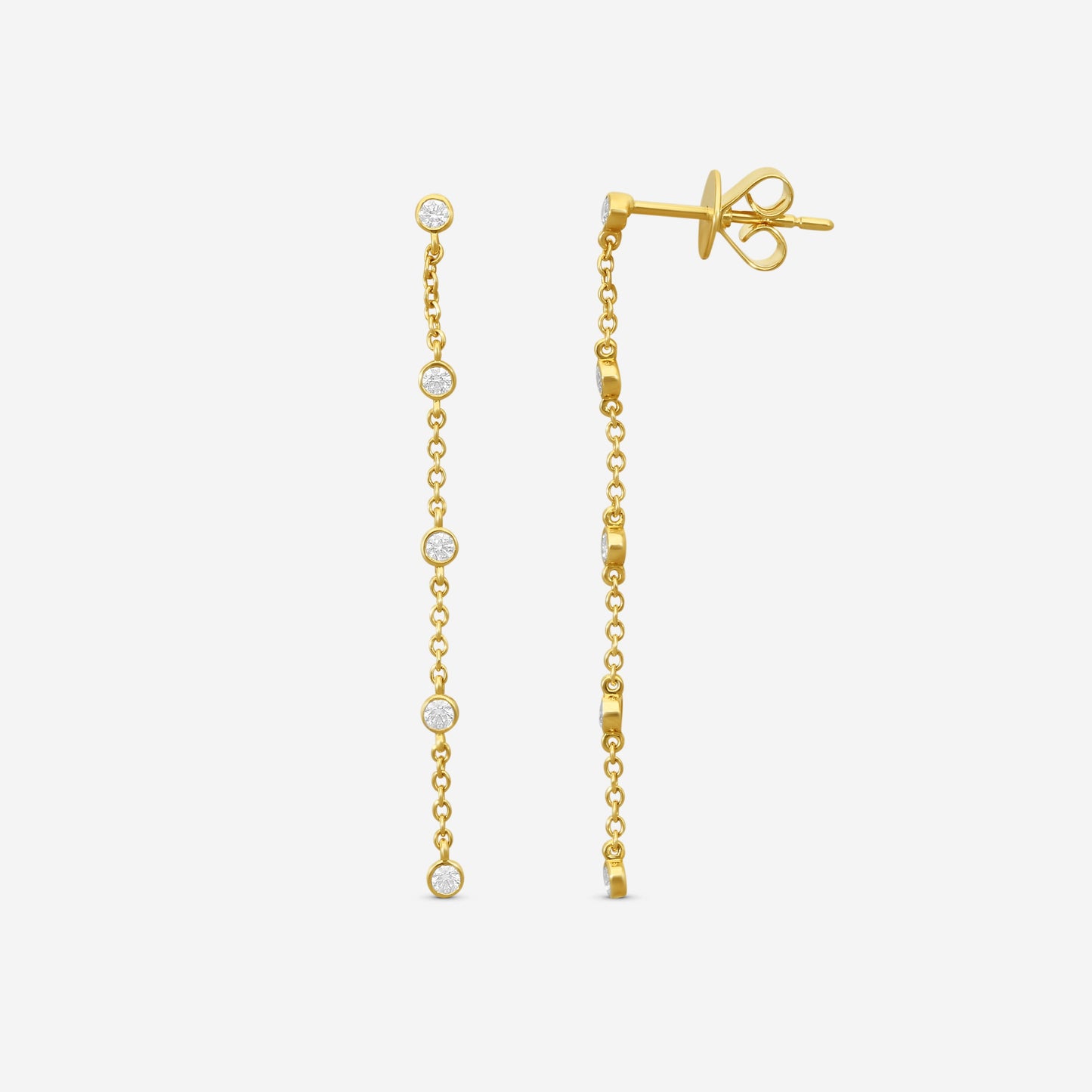 MEMOIRE - 18K YG Cascade Drop Earrings (Approx.1.7gr./ DIA: .23ct.twd.) - FEZY105-YG
SIZE / Drop:45mm