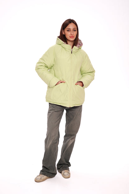Reversible Demi-Season Jacket in Iris/Lemongrass