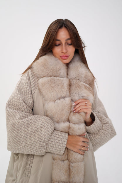 Polar Fox Boucle Down Coat
