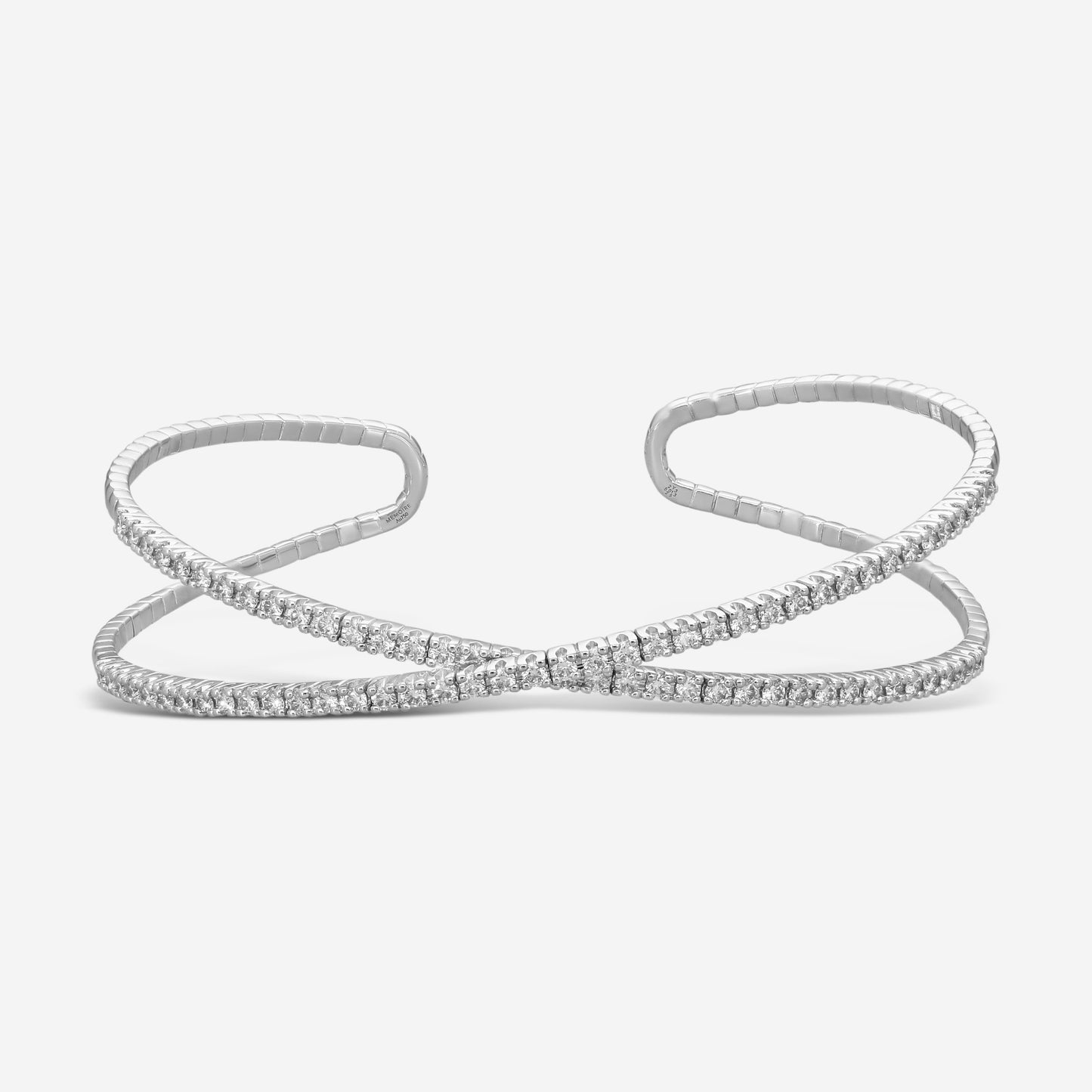 MEMOIRE - Open Flex Crisscross Diamond Bangle 1.50ctw approx. 57x45mm - FGFX106