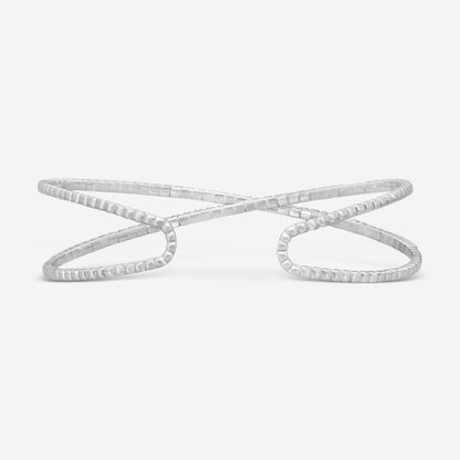 MEMOIRE - Open Flex Crisscross Diamond Bangle 1.50ctw approx. 57x45mm - FGFX106