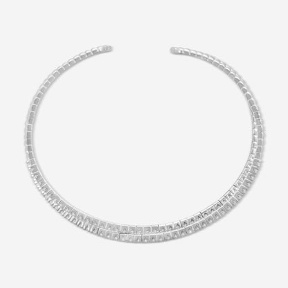 MEMOIRE - Open Flex Crisscross Diamond Bangle 1.50ctw approx. 57x45mm - FGFX106