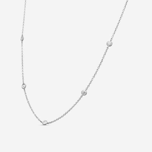 Memoire - Cascade 16-Stone Necklace 1.50ctw approx. - FNZY144-18KW