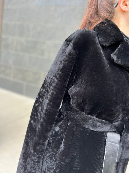 Shearling Merino Lamb Leather Coat