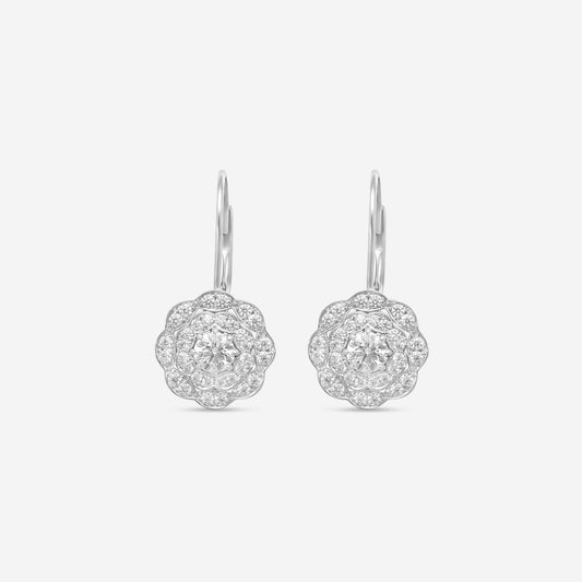 Hearts on Fire - 18k White Gold Lorelei Double Halo Diamond Drop Earrings .71 ctw HFELORDBLDH00718W
