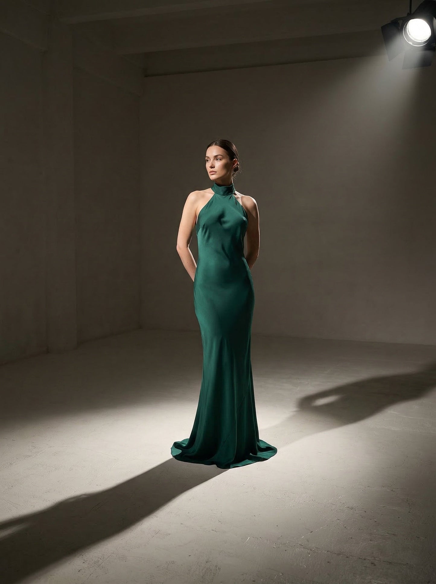 Silk Halter Neck Gown