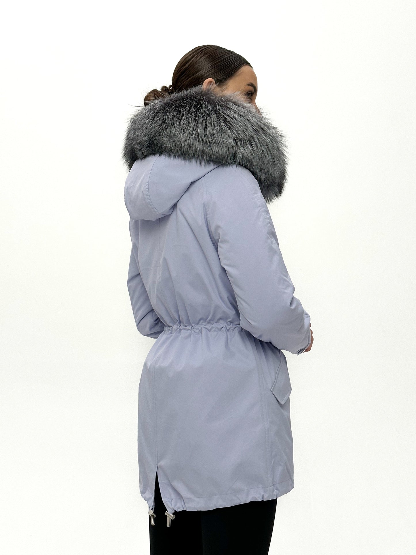 Silver Fox Fur Trim Rabbit Fur Insulated Parka
