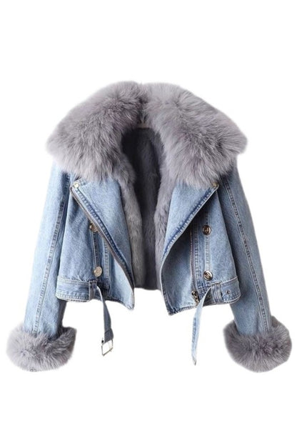 The Legacy Fur-Trim Denim Jacket