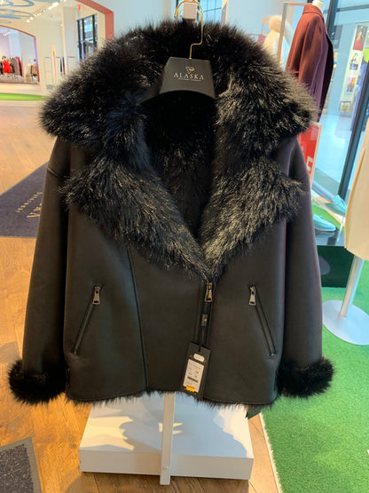 Estella Faux Fur Jacket in Black