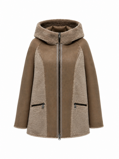 ⇆  Reversible Faux Fur–Suede Hooded Jacket