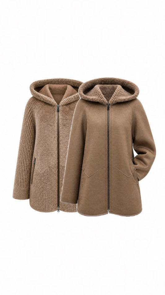 ⇆ Reversible Faux Fur & Suede Coat