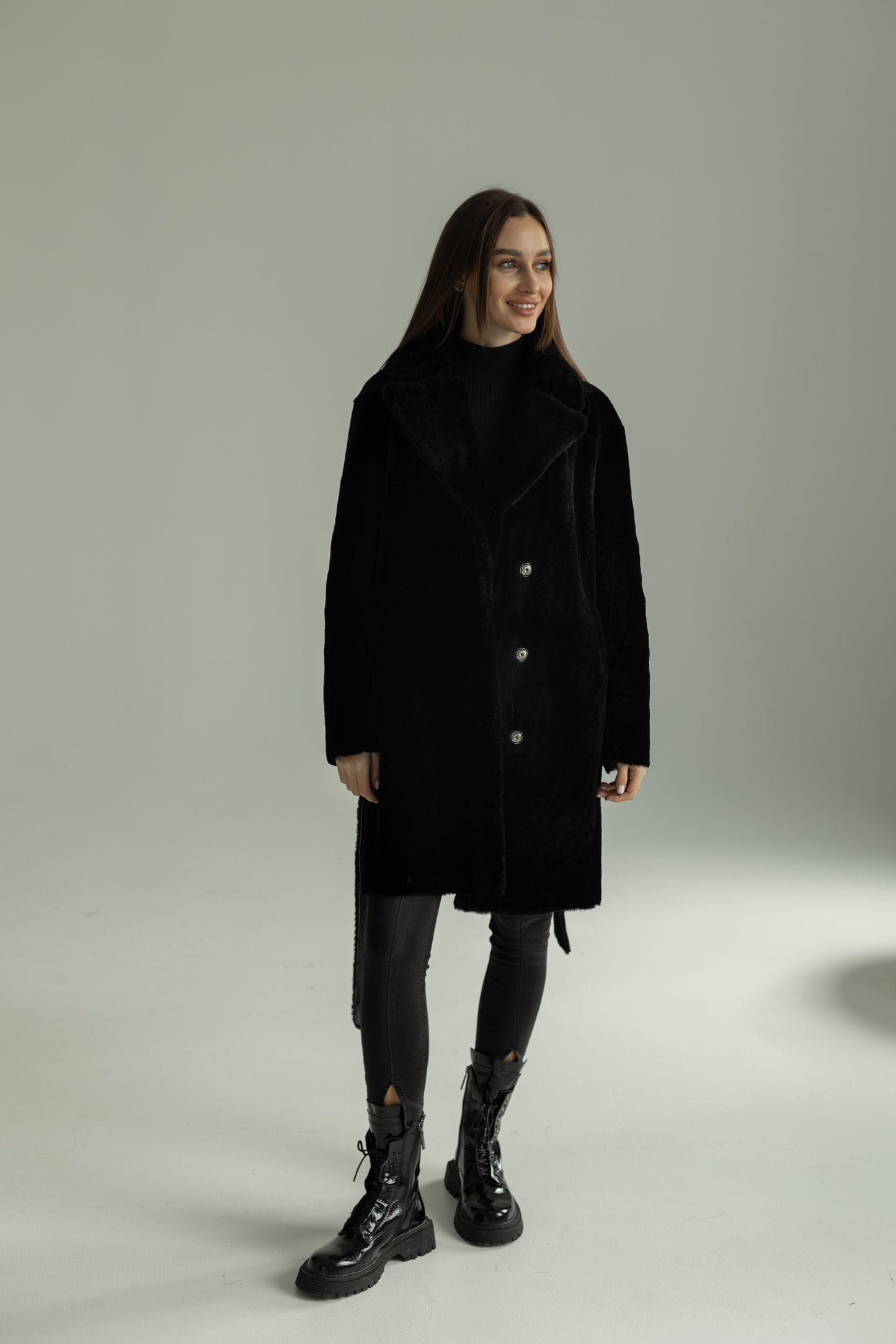 Shearling Merino Lamb Leather Coat