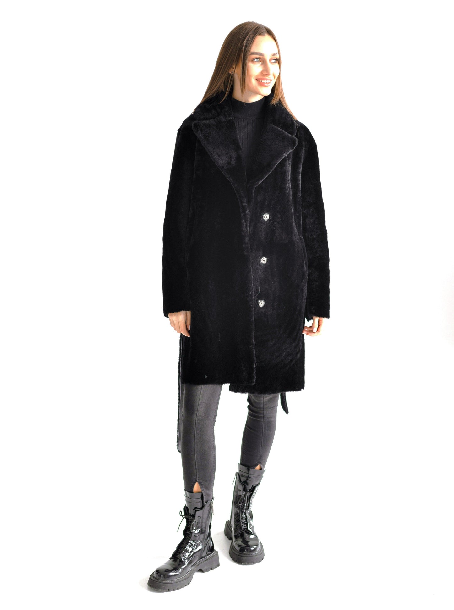 Shearling Merino Lamb Leather Coat