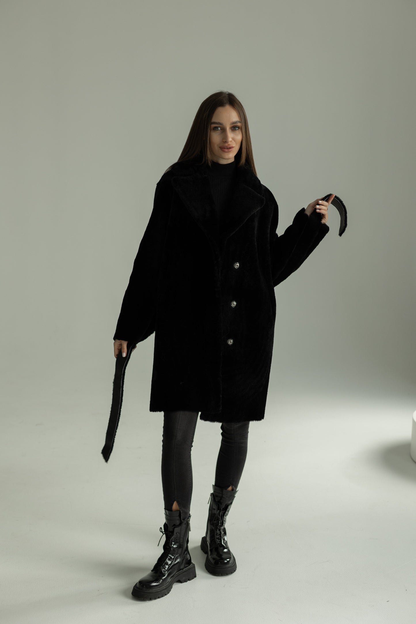 Shearling Merino Lamb Leather Coat