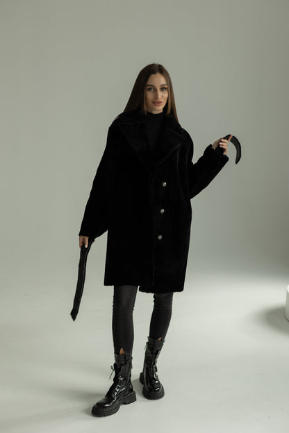 Shearling Merino Lamb Leather Coat