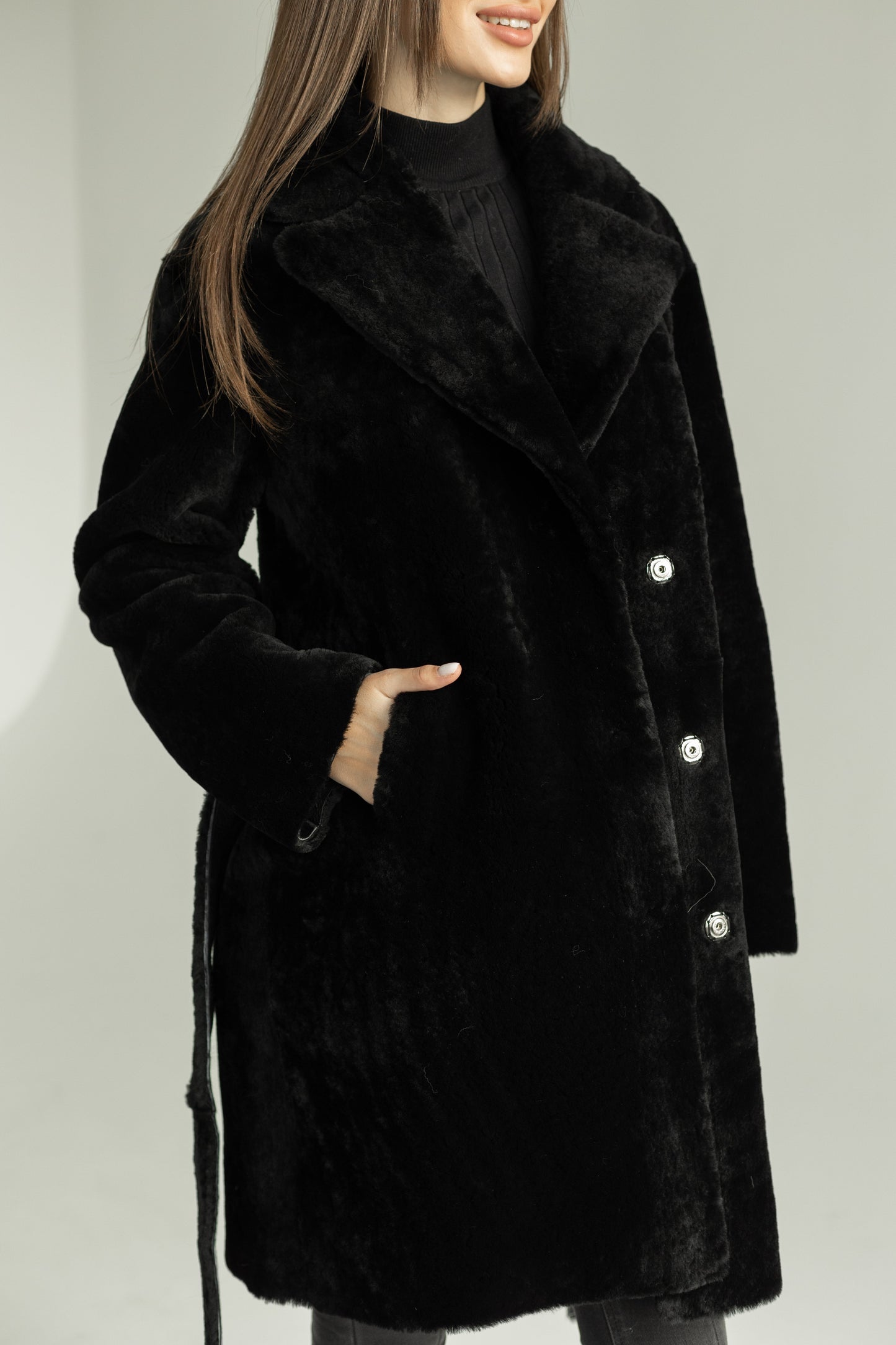 Shearling Merino Lamb Leather Coat