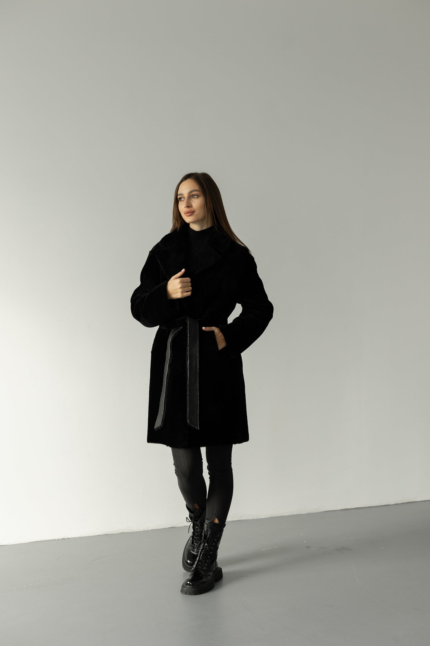 Shearling Merino Lamb Leather Coat
