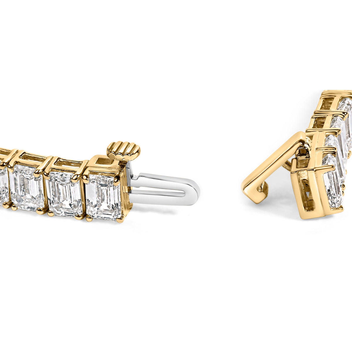 UndeniablyLuxe Fine Jewelry Yellow Gold Lab-Grown Emerald Cut Diamond Tennis Bracelet