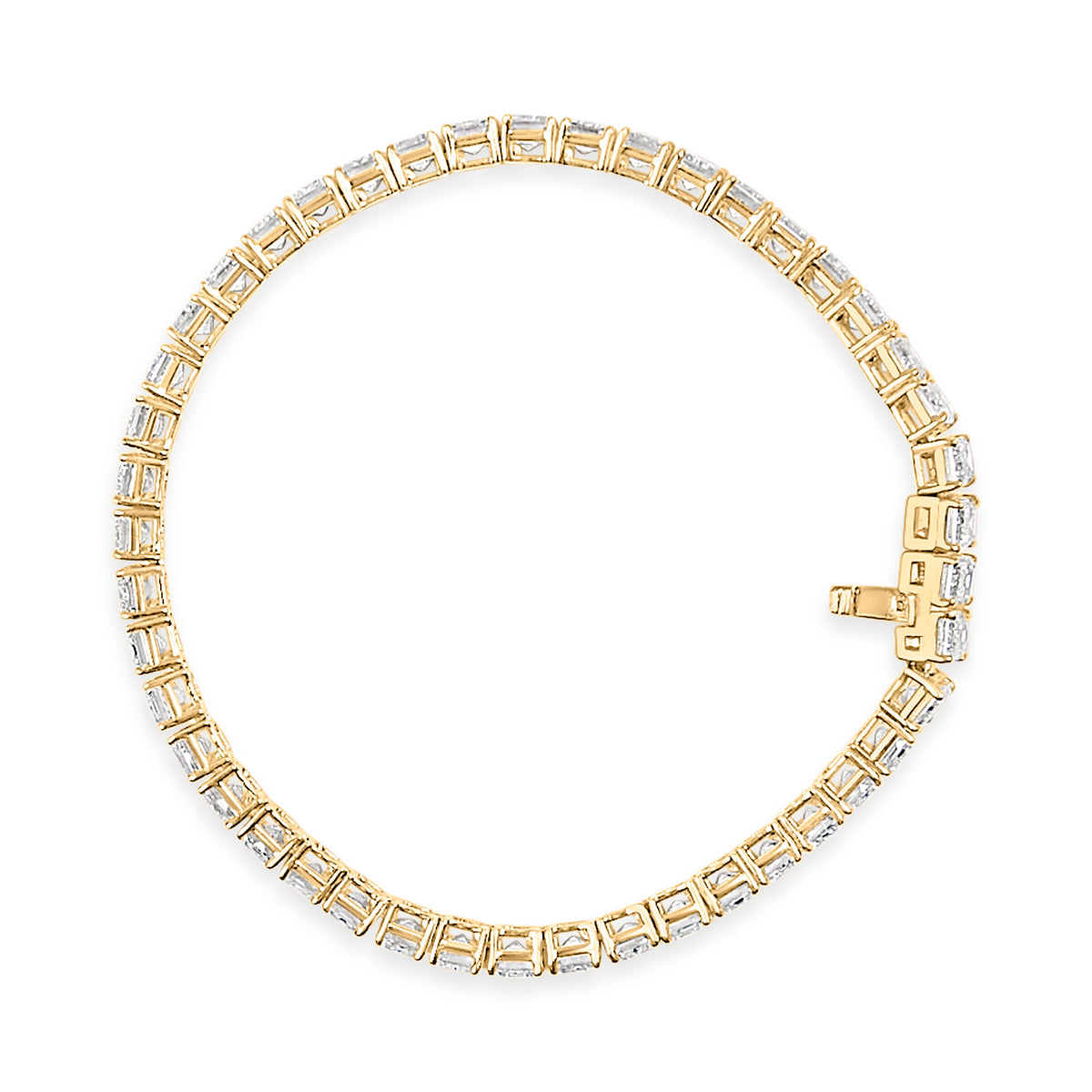 UndeniablyLuxe Fine Jewelry Yellow Gold Lab-Grown Emerald Cut Diamond Tennis Bracelet